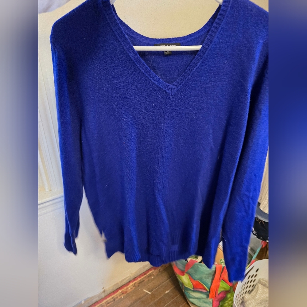 Vibrant Blue V-Neck Sweater